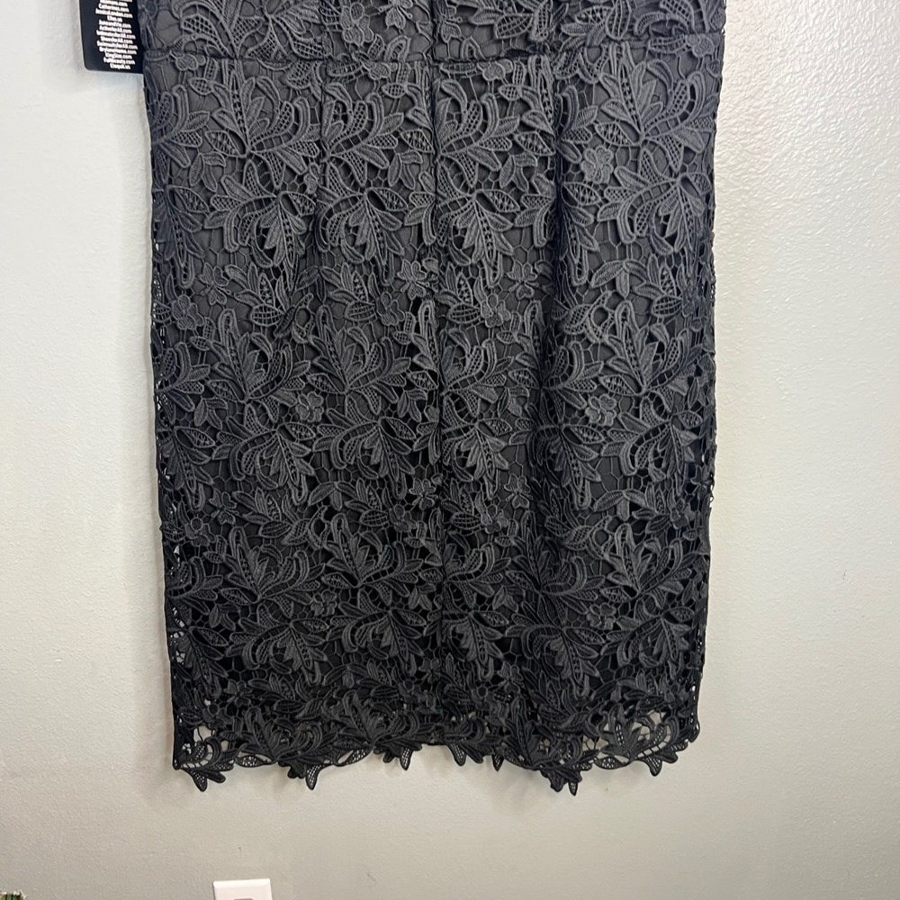 Jessica London Black Lace Midi Dress Plus Sz 20W Sleeveless LBD V-Neck Lined NWT - Picture 10 of 12